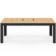 ID MARKET - Table à manger extensible rectangle ROZY 6-10 personnes noire plateau façon hêtre 160-200 cm - vignette