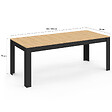 ID MARKET - Table à manger extensible rectangle ROZY 6-10 personnes noire plateau façon hêtre 160-200 cm - vignette