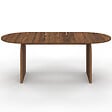 ID MARKET - Table à manger extensible japandi ovale EDITH 6-10 personnes effet noyer 160 - 200 cm - vignette