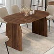 ID MARKET - Table à manger extensible japandi ovale EDITH 6-10 personnes effet noyer 160 - 200 cm - vignette