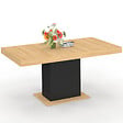 ID MARKET - Table à manger extensible rectangle EDEN 4-6 personnes bois et noir 120-160 cm - vignette