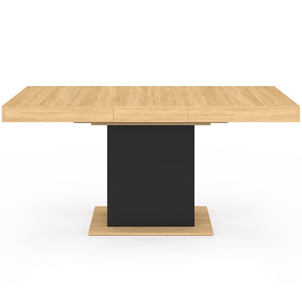 ID MARKET - Table à manger extensible rectangle EDEN 4-6 personnes bois et noir 120-160 cm - large