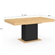 ID MARKET - Table à manger extensible rectangle EDEN 4-6 personnes bois et noir 120-160 cm - vignette