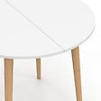 ID MARKET - Table à manger fixe ronde ANGELA 4 personnes blanc pieds bois 80 cm - vignette