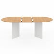 ID MARKET - Table à manger extensible ovale MARTHE 6 -10 personnes bois façon hêtre et blanc 160-200 cm - vignette