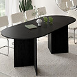 ID MARKET - Table à manger extensible ovale MARTHE 6 -10 personnes bois noir 160-200 cm - vignette