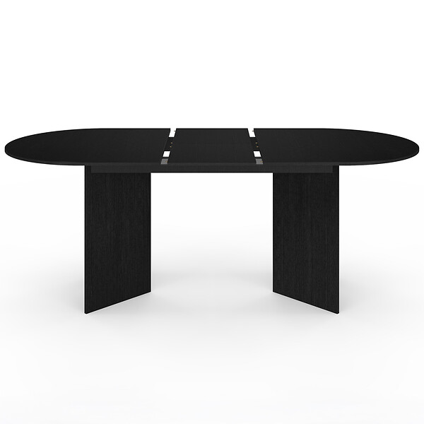 ID MARKET - Table à manger extensible ovale MARTHE 6 -10 personnes bois noir 160-200 cm - large