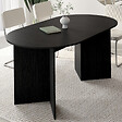 ID MARKET - Table à manger extensible ovale MARTHE 6 -10 personnes bois noir 160-200 cm - vignette