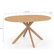 ID MARKET - Table à manger extensible ronde ALIX 4-8 personnes pied araignée bois effet hêtre 110-150 cm - vignette