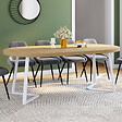 ID MARKET - Table à manger extensible ronde SELMA 4-10 personnes bois et blanc 110-200 cm - vignette