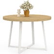 ID MARKET - Table à manger extensible ronde SELMA 4-10 personnes bois et blanc 110-200 cm - vignette