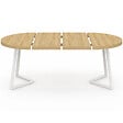 ID MARKET - Table à manger extensible ronde SELMA 4-10 personnes bois et blanc 110-200 cm - vignette