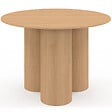 ID MARKET - Table à manger ronde ELOISE pied central cylindrique 6 personnes hêtre 110 cm - vignette
