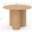 ID MARKET - Table à manger ronde ELOISE pied central cylindrique 6 personnes hêtre 110 cm - vignette