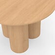 ID MARKET - Table à manger ronde ELOISE pied central cylindrique 6 personnes hêtre 110 cm - vignette