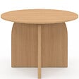 ID MARKET - Table à manger fixe japandi ronde EDITH 6 personnes bois effet hêtre 110 cm - vignette