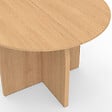 ID MARKET - Table à manger fixe japandi ronde EDITH 6 personnes bois effet hêtre 110 cm - vignette