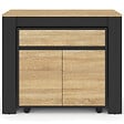 ID MARKET - Table buffet extensible ORLANDO 10 personnes 235 cm bois noir et façon hêtre - vignette