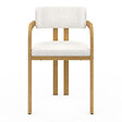 ID MARKET - Lot de 2 chaises de salle à manger, fauteuils de table ESMA en métal effet bois et tissu bouclette avec accoudoirs - vignette