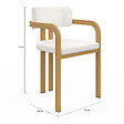 ID MARKET - Lot de 2 chaises de salle à manger, fauteuils de table ESMA en métal effet bois et tissu bouclette avec accoudoirs - vignette