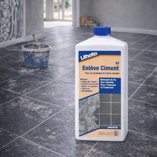LITHOFIN - Lithofin KF Enleve Ciment 1L - Nettoyant De Fin De Chantier Carrelage 1L - large