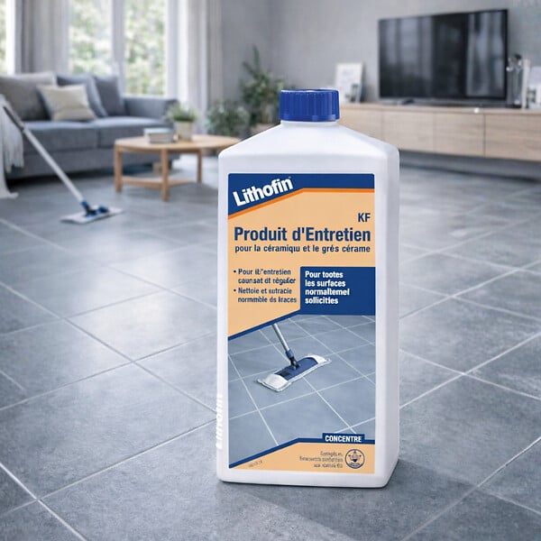 LITHOFIN - Lithofin KF Produit d'entretien 1L- Nettoyant Carrelage Et Grès Cérame 1L - large