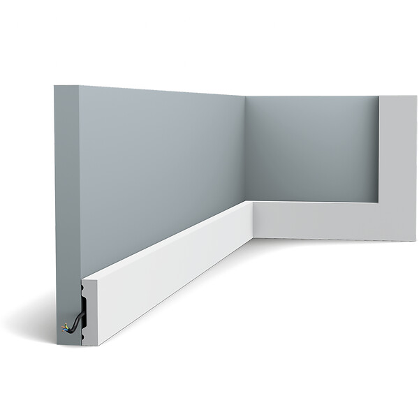 ORAC DECOR - SX162 Moulure multifonctionnelle Orac Decor Axxent - 4x1x200cm (h x p x l) - plinthe décorative Carton complet , RAL9003 - large