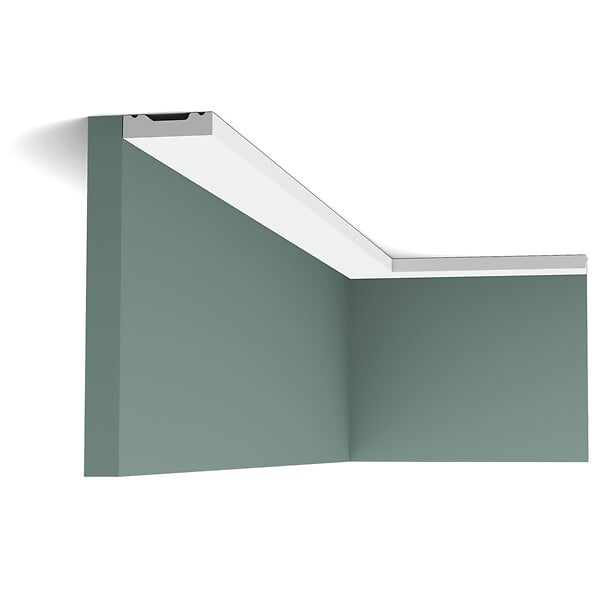 ORAC DECOR - SX162 Moulure multifonctionnelle Orac Decor Axxent - 4x1x200cm (h x p x l) - plinthe décorative A l'unité , RAL9003 - large