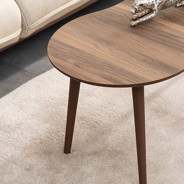 HABITAT ET JARDIN - Table basse en bois "Moon" 99 x 54 x 45 cm - Noyer - large