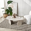 HABITAT ET JARDIN - Table basse en bois "Rock" 100 x 60 x 35 cm - Travertin - vignette
