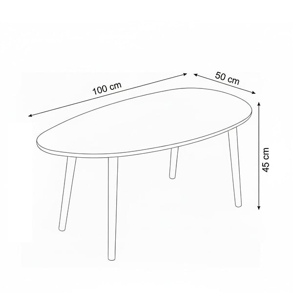 HABITAT ET JARDIN - Table basse en bois "Nora" 100 x 50 x 45 cm - Noyer - large