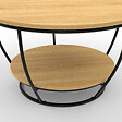 ID MARKET - Table basse filaire double plateau ronde DETROIT 70 cm design industriel - vignette
