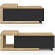 ID MARKET - Table basse extensible rectangulaire RAPHAEL 100-130 cm 1 porte bois et noir - vignette