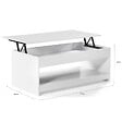 ID MARKET - Table basse rectangulaire plateau relevable SOA bois blanc - vignette