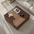 HABITAT ET JARDIN - Table Basse en MDF "Prizma" - 90 x 90 x 35 cm - Noyer - vignette