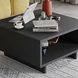 HABITAT ET JARDIN - Table basse en bois "Hola" - 60 x 60 x 32 cm - Gris anthracite - vignette
