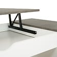 ID MARKET - Table basse plateau relevable rectangulaire ELEA avec coffre bois blanc et effet béton - vignette