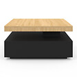 ID MARKET - Table basse carrée pivotante THEA 70 cm bois et noir - vignette