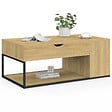ID MARKET - Table basse plateau relevable rectangulaire DETROIT avec coffre design industriel - vignette