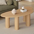 ID MARKET - Table basse ORGANIQUE 100 cm bois effet hêtre - vignette