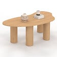 ID MARKET - Table basse ORGANIQUE 100 cm bois effet hêtre - vignette