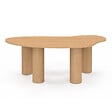 ID MARKET - Table basse ORGANIQUE 100 cm bois effet hêtre - vignette