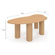 ID MARKET - Table basse ORGANIQUE 100 cm bois effet hêtre - vignette
