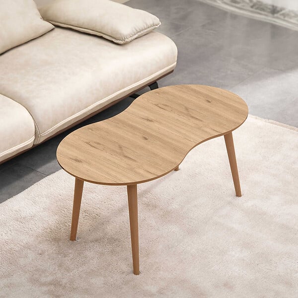 HABITAT ET JARDIN - Table basse en bois "Moon" 99 x 54 x 45 cm - Chêne - large