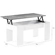 ID MARKET - Table basse plateau relevable rectangulaire TARA bois blanc et effet béton - vignette