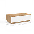 ID MARKET - Table basse TOMI 110 cm avec porte façon hêtre et blanc - vignette