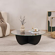 HABITAT ET JARDIN - Table basse en verre "Liya" 90 x 90 x 30 cm - Bois Noir - vignette