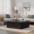 HABITAT ET JARDIN - Table Basse en MDF "Prizma" - 90 x 90 x 35 cm - Bois Noir - vignette