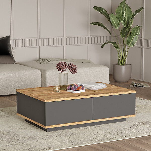 HABITAT ET JARDIN - Table basse en bois "Frew" - 90 x 60 x 28 cm - Marron - large