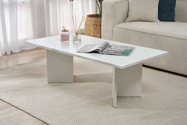 HABITAT ET JARDIN - Table basse en bois "Sabin" 119 x 60 x 40 cm - Blanc - large